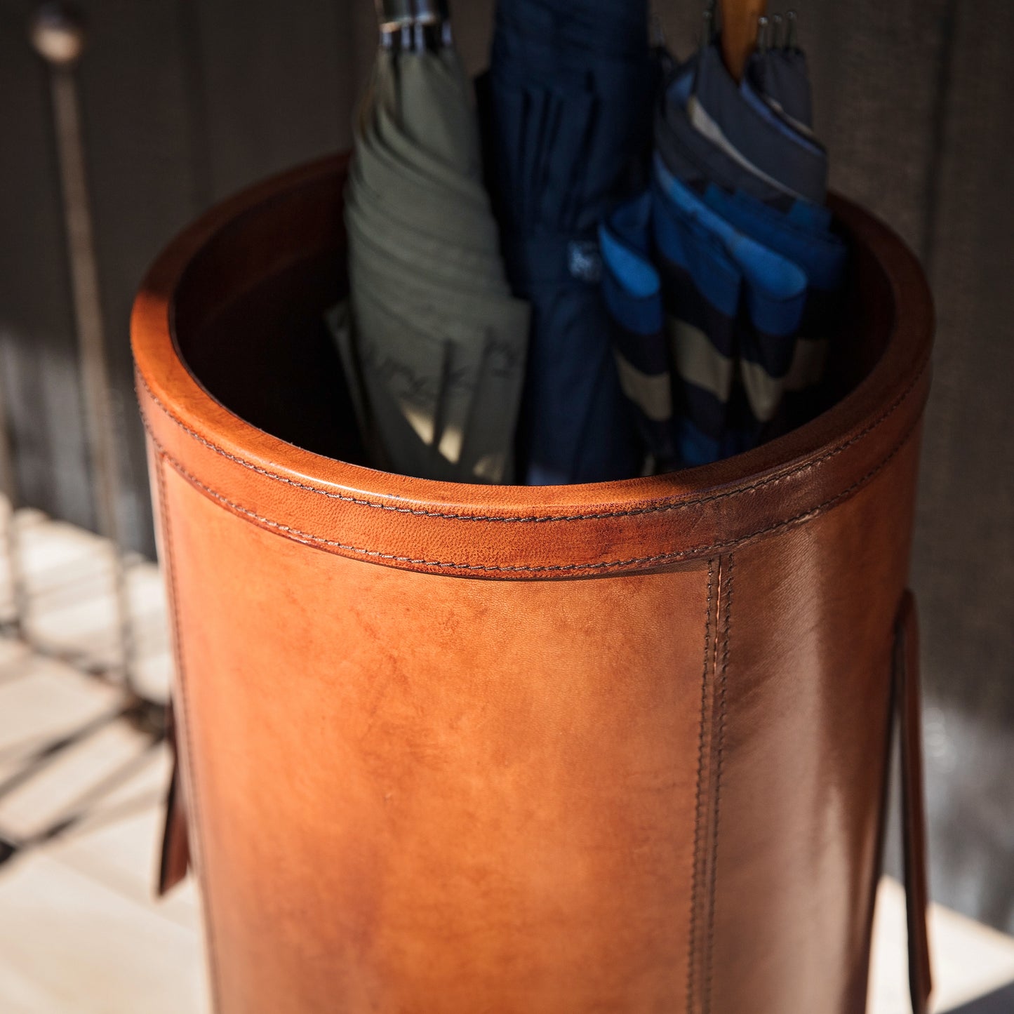 Leather Stick Stand - Tan