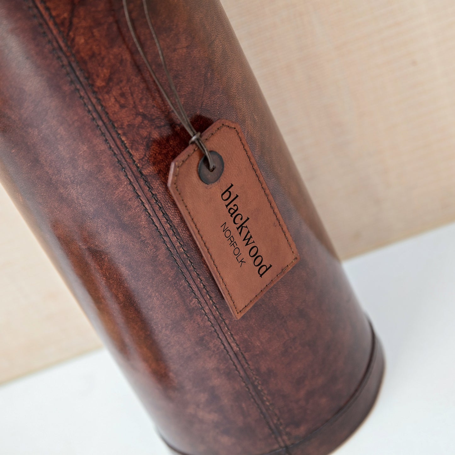 Leather Umbrella Stand - Brown