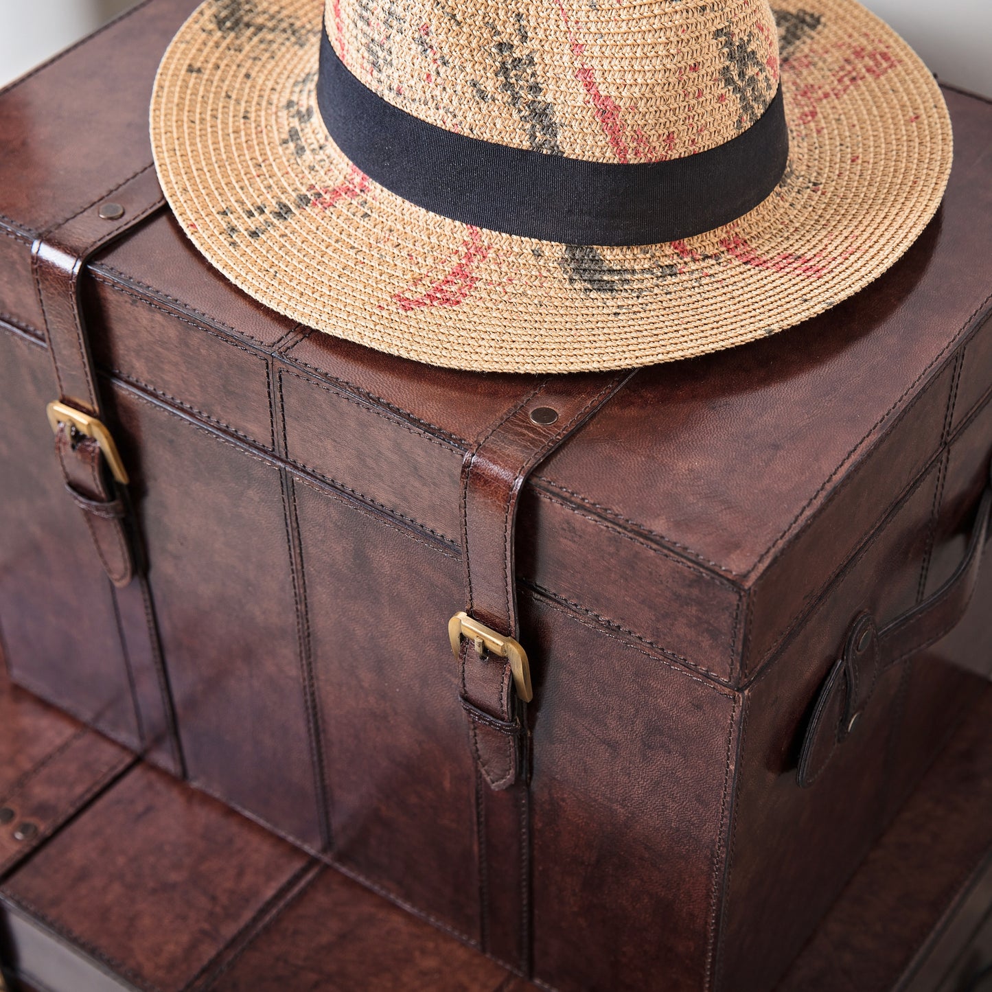 Leather Storage Trunks - Brown