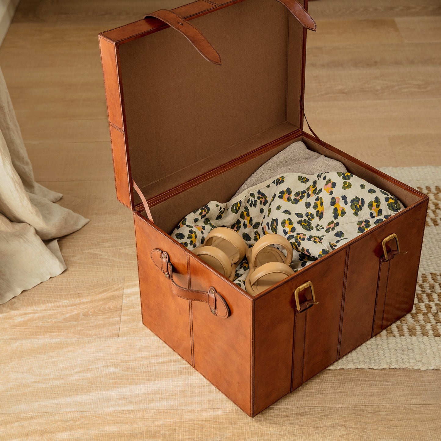 Leather Storage Trunk Coffee Table - 2 colours