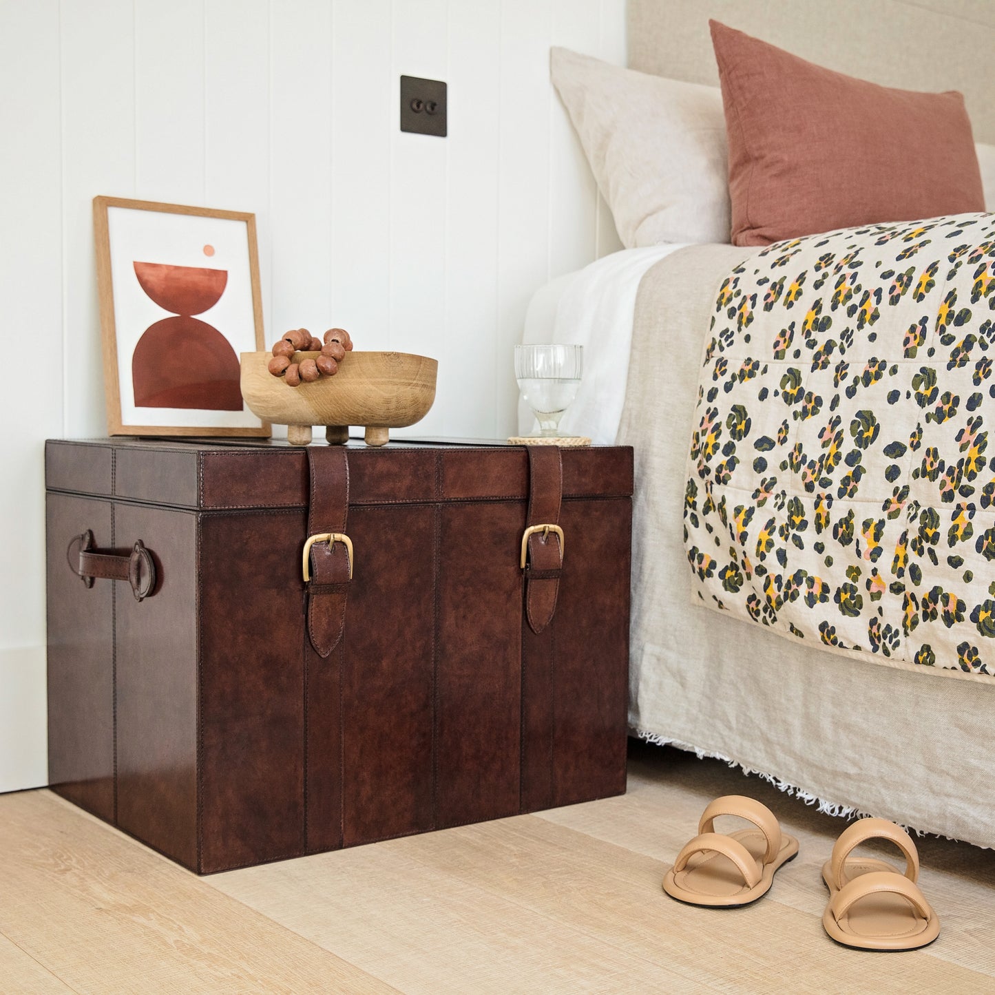 Leather Storage Trunks - Brown