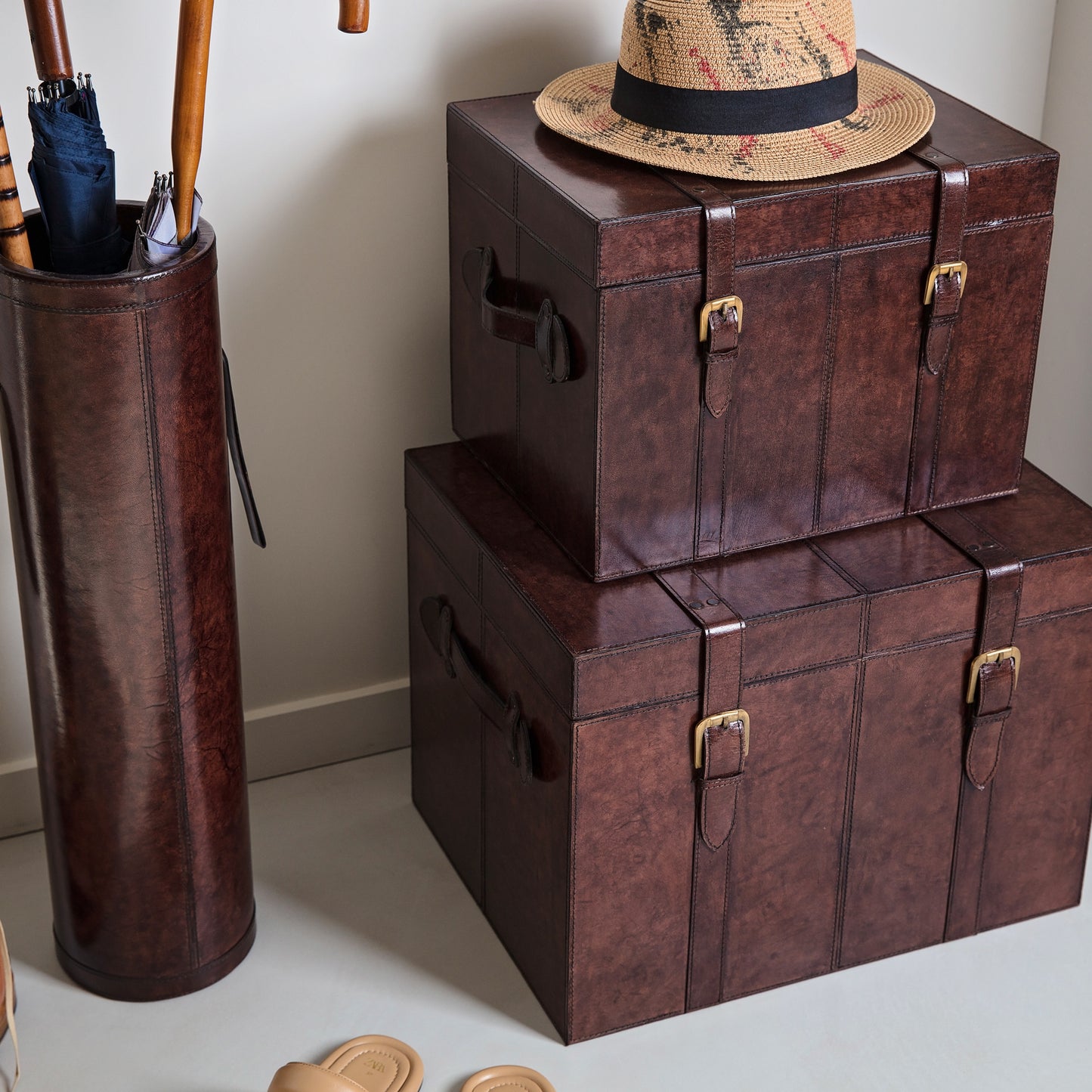 Leather Storage Trunk Coffee Table - 2 colours