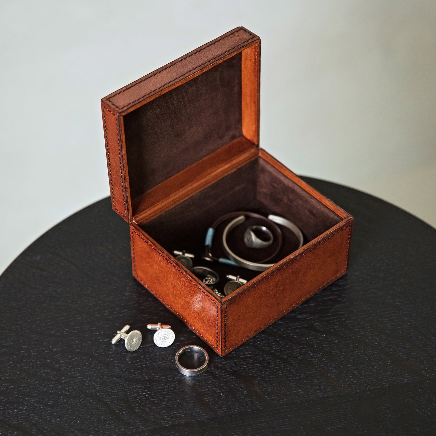 Leather Cufflink Boxes - Pair