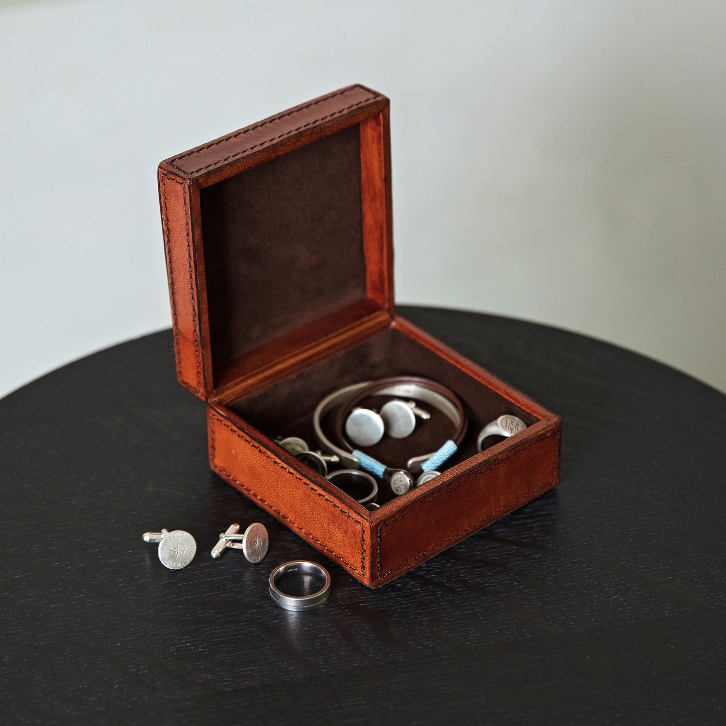Leather Stud Box - Square