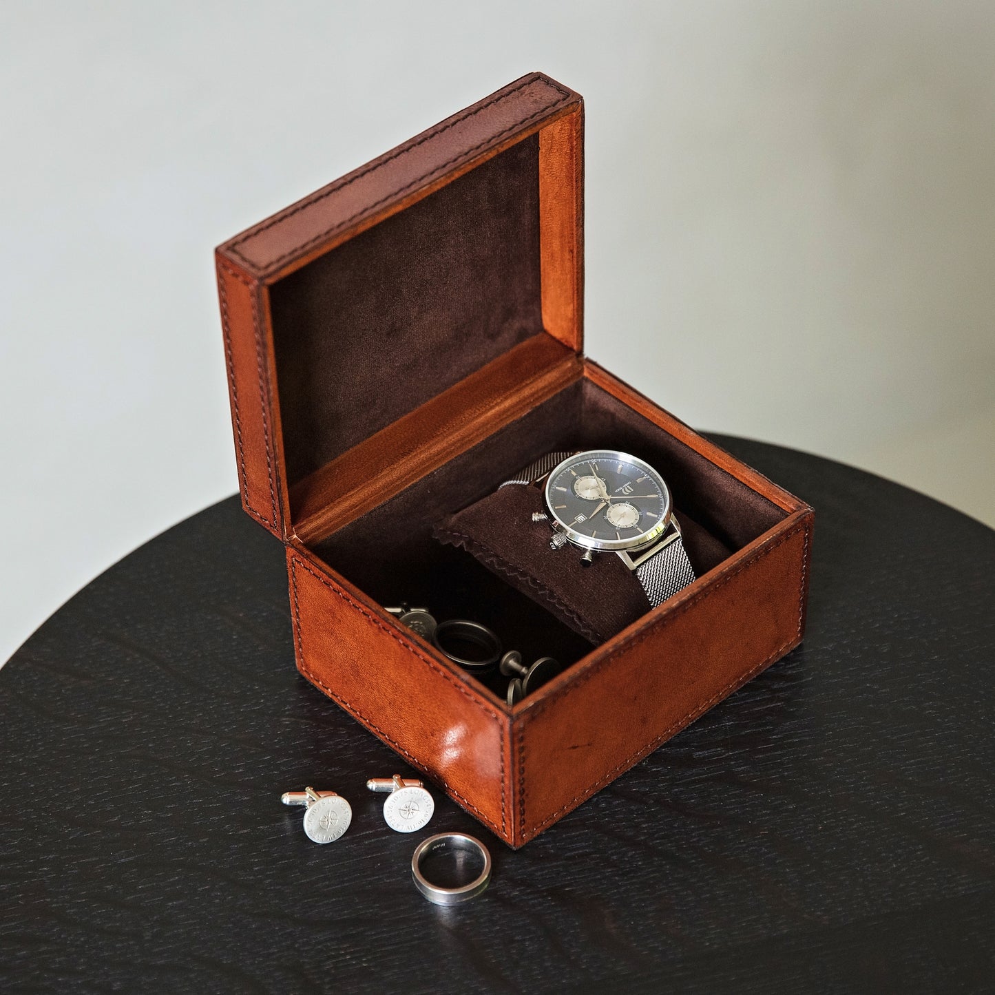 Leather Men's Jewellery Box - Rectangle