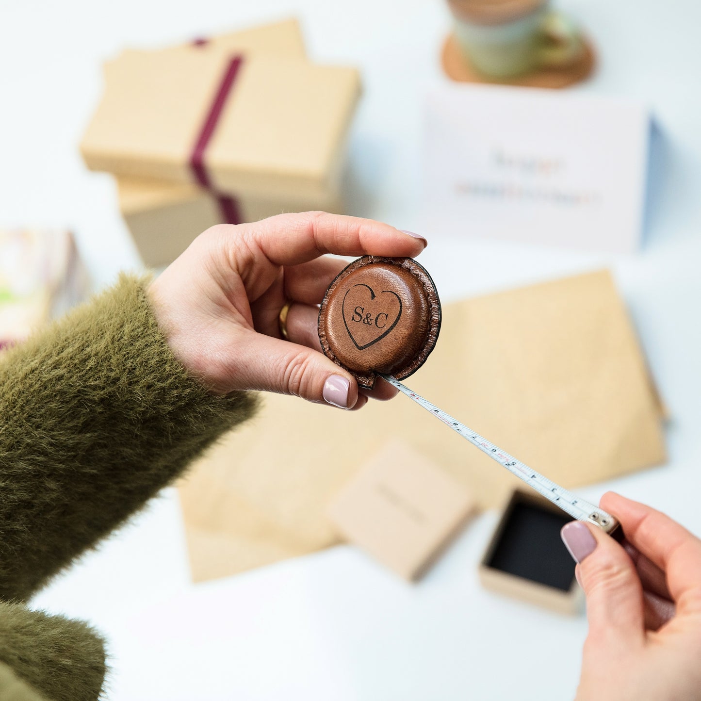 Leather Tape Measure - with loveheart