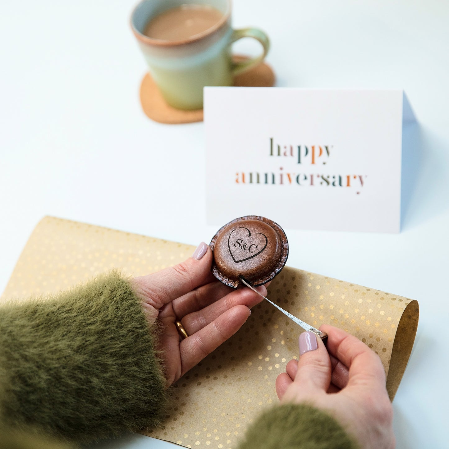 Leather Tape Measure - with loveheart