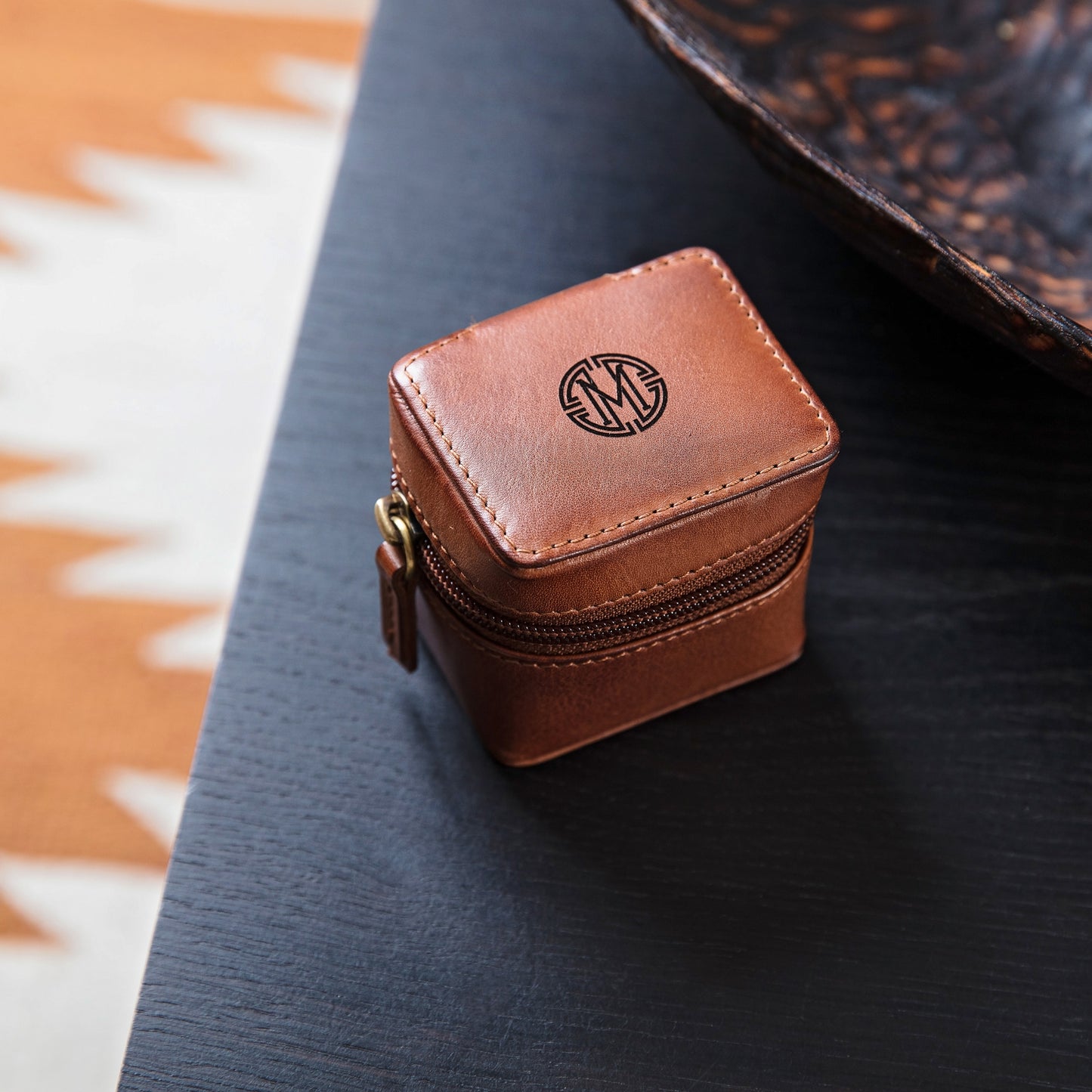 Monogram Leather Travel Jewellery Box Set