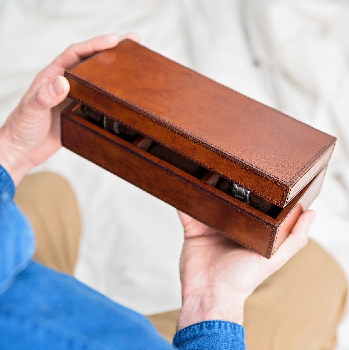 Leather Watch Box Large