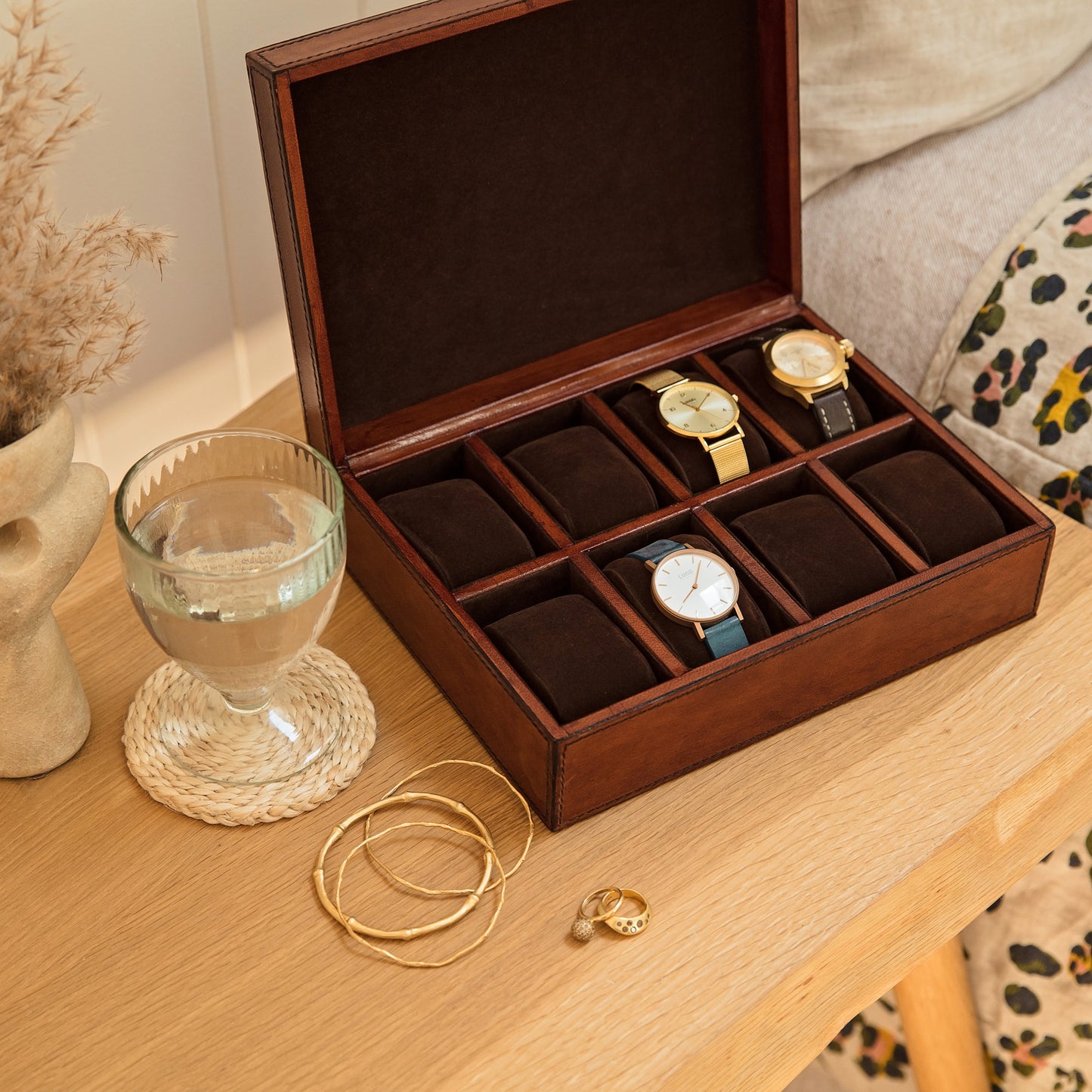Women's Leather Watch Box - Deluxe