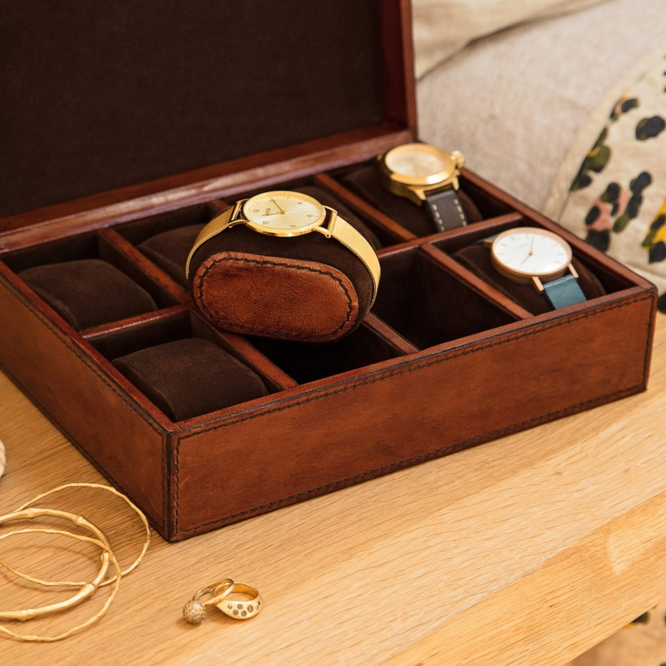 Women's Leather Watch Box - Deluxe