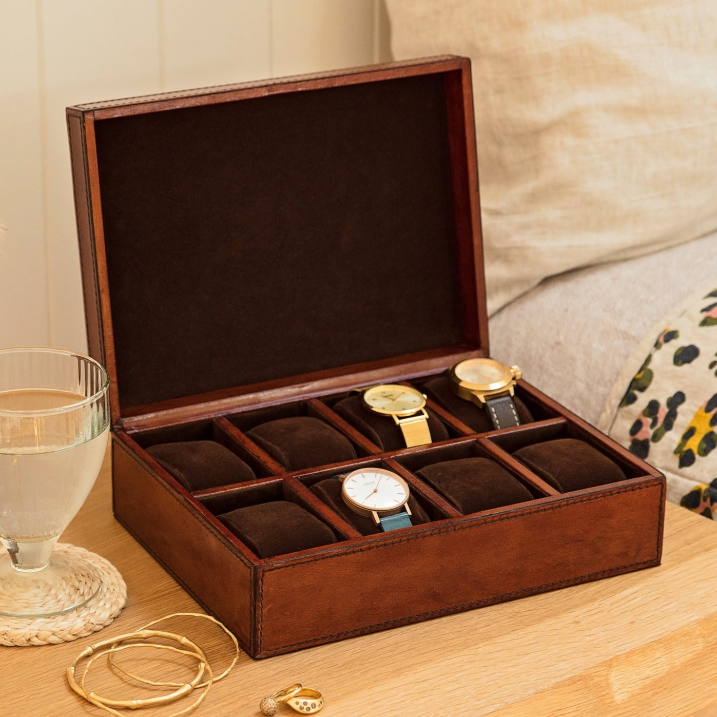 Women's Leather Watch Box - Deluxe