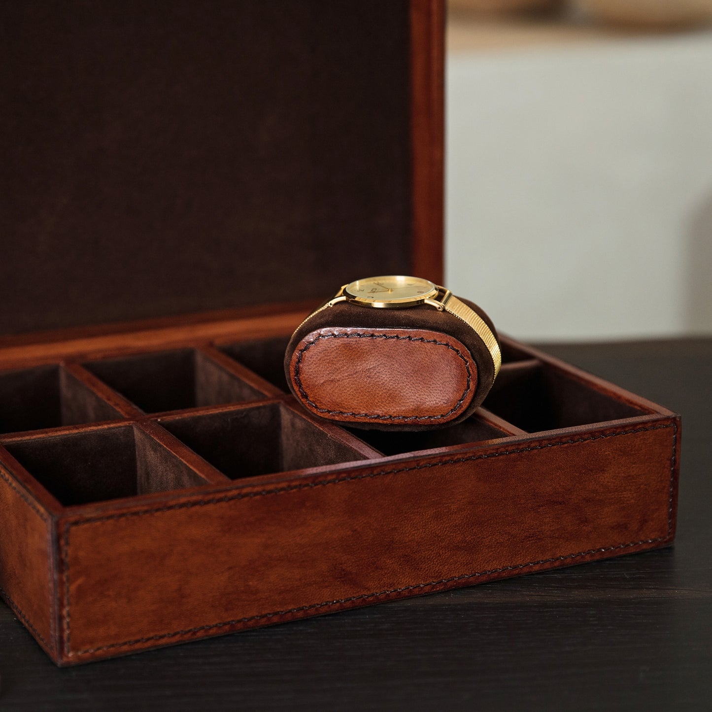 Men's Leather Watch Box - Deluxe