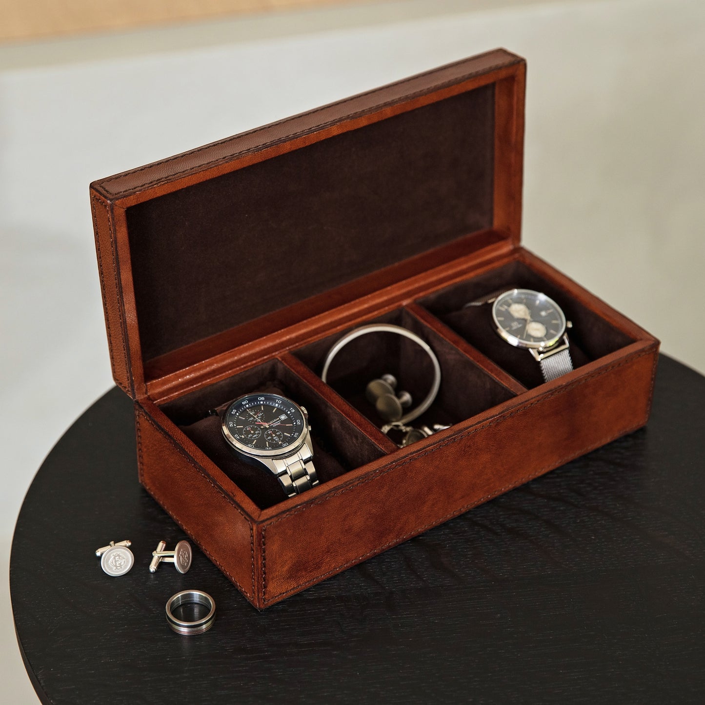 Leather Watch Box Large