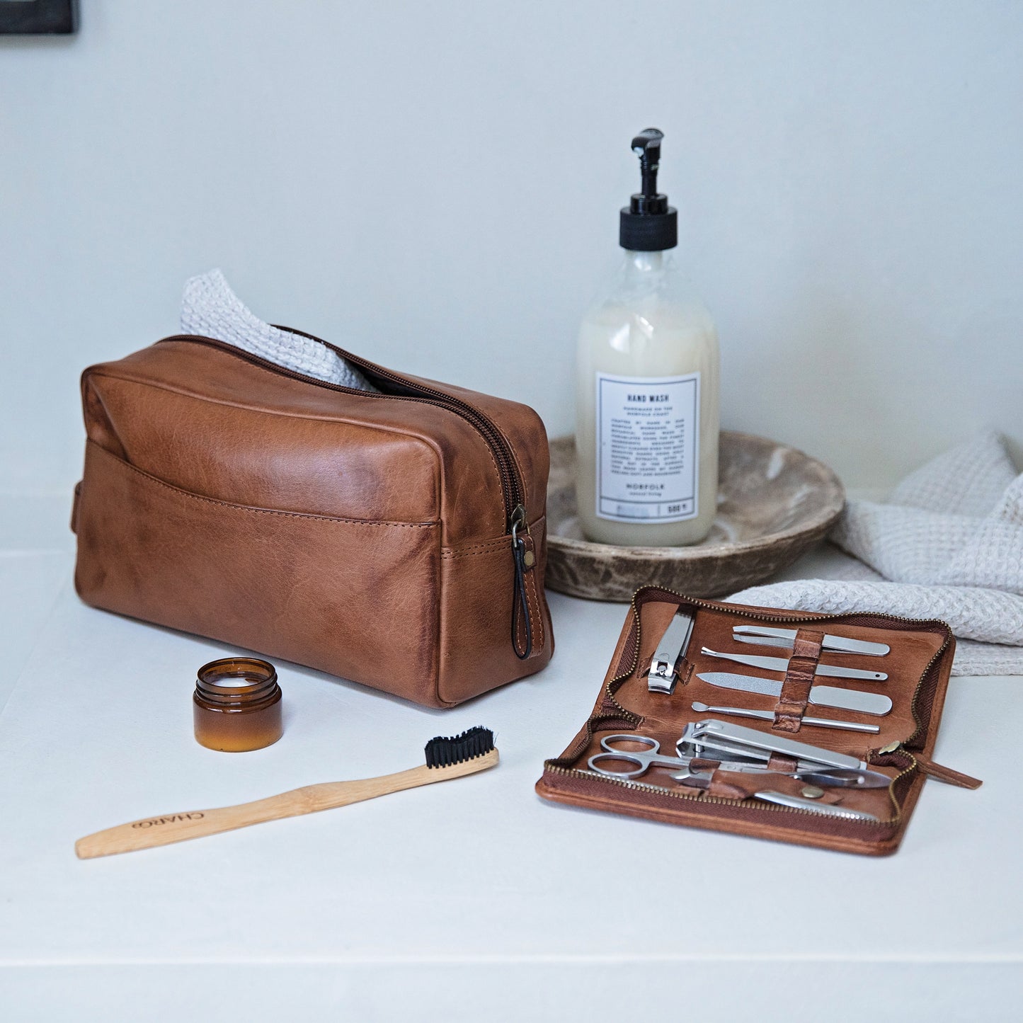 Leather Wash Bag
