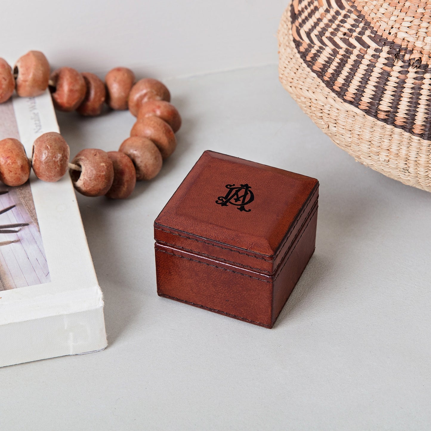Monogram Leather Cufflink Box - Small