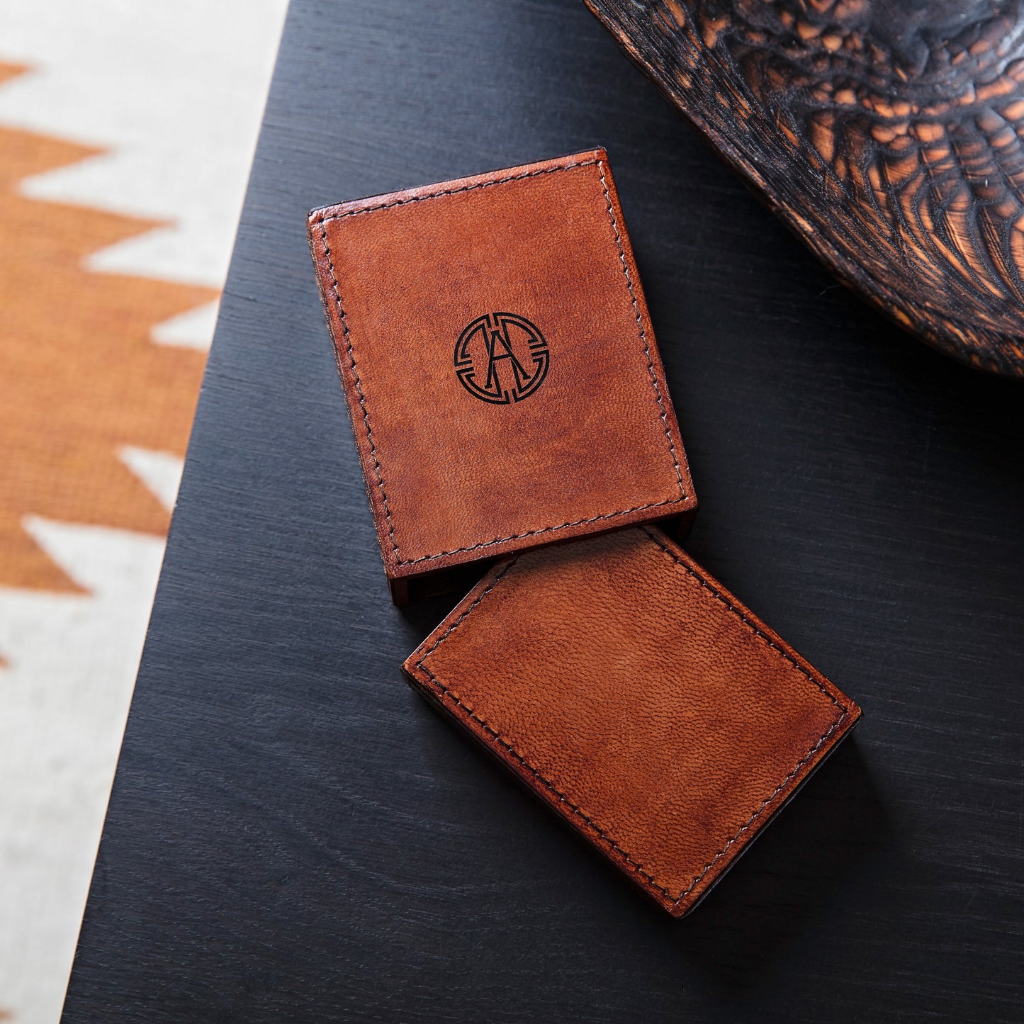 Monogram Leather Playing Cards Gift Box