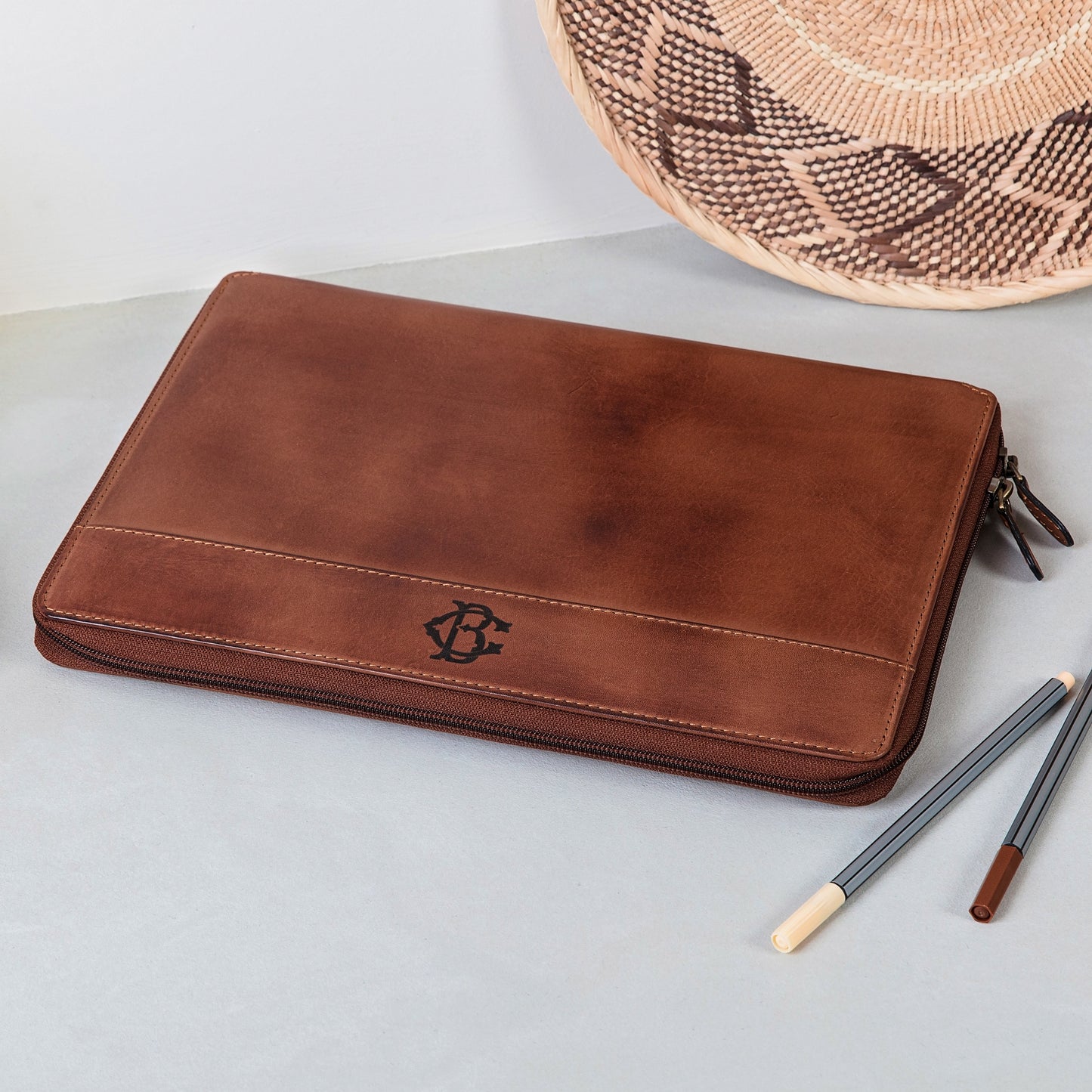 Monogram Leather Portfolio