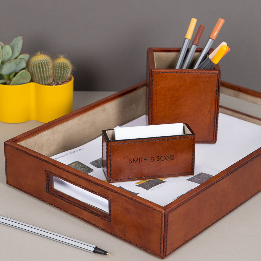Leather Desk Set, Norfolk - Brown