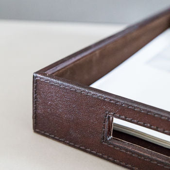 Leather Desk Tray - Brown