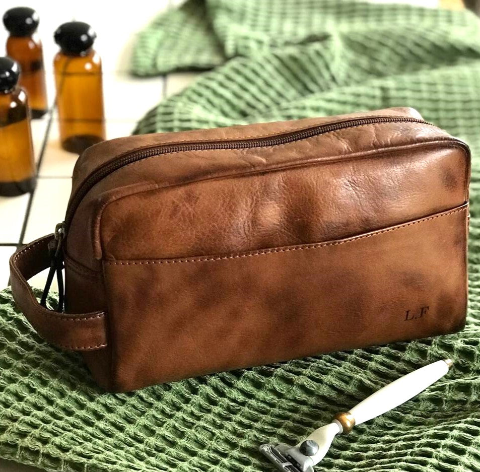 Leather Weekend Bag Set