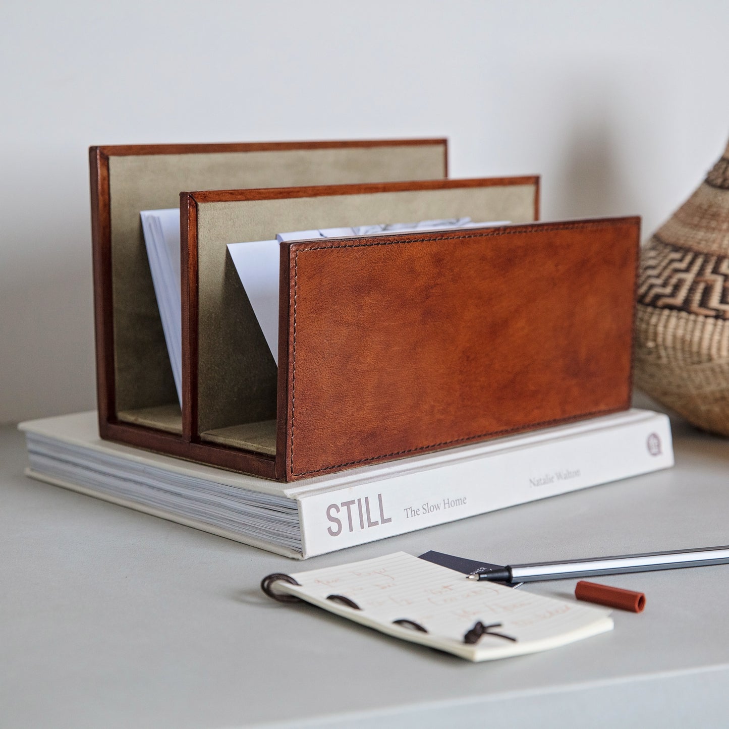Leather Desk Set, Oxford - Tan