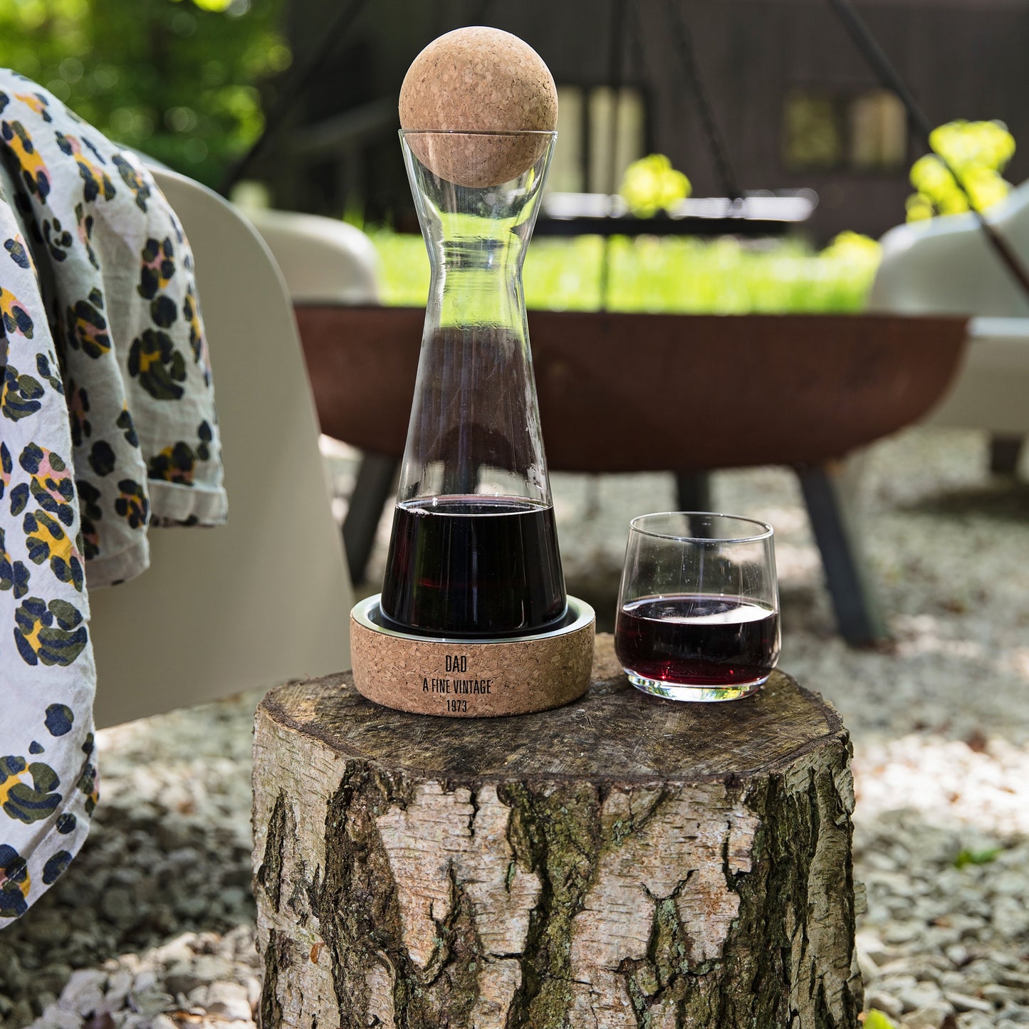 Wine Carafe with Cork Stopper & Coaster - Personalised