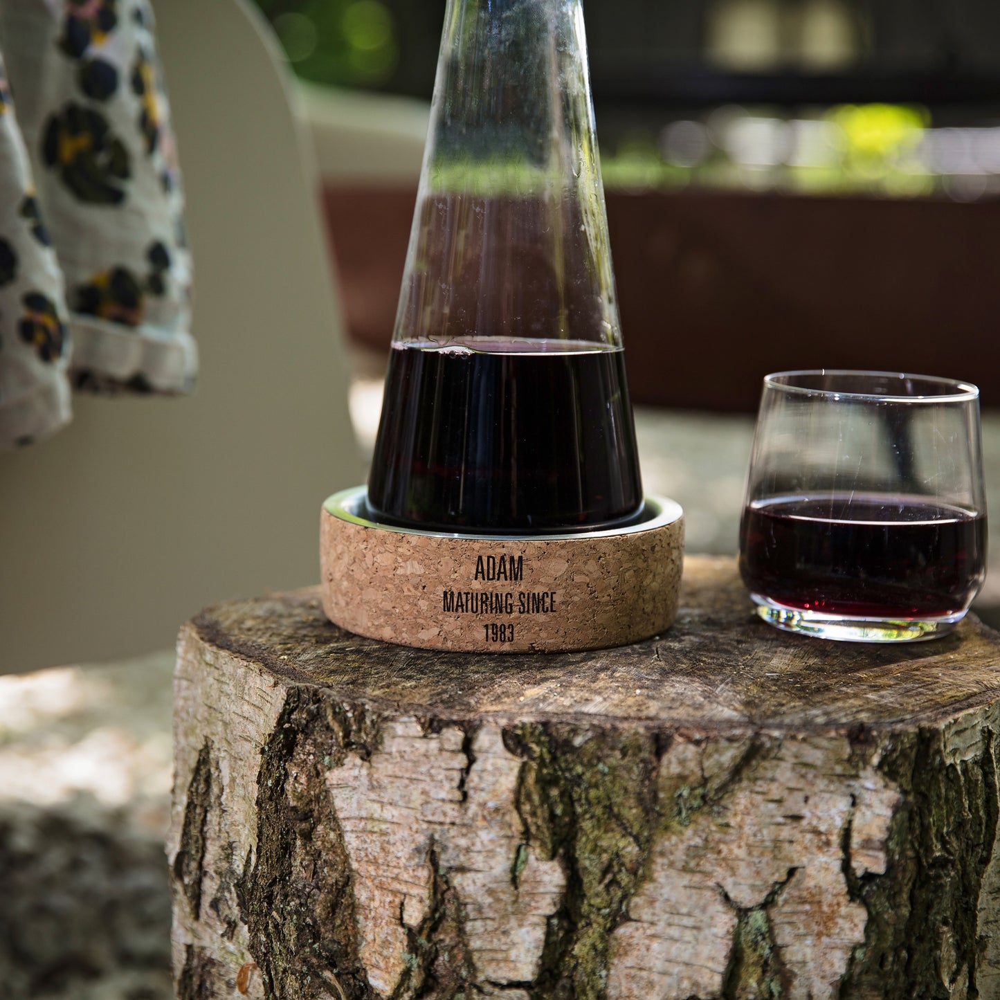 Wine Carafe with Cork Stopper & Coaster - Personalised