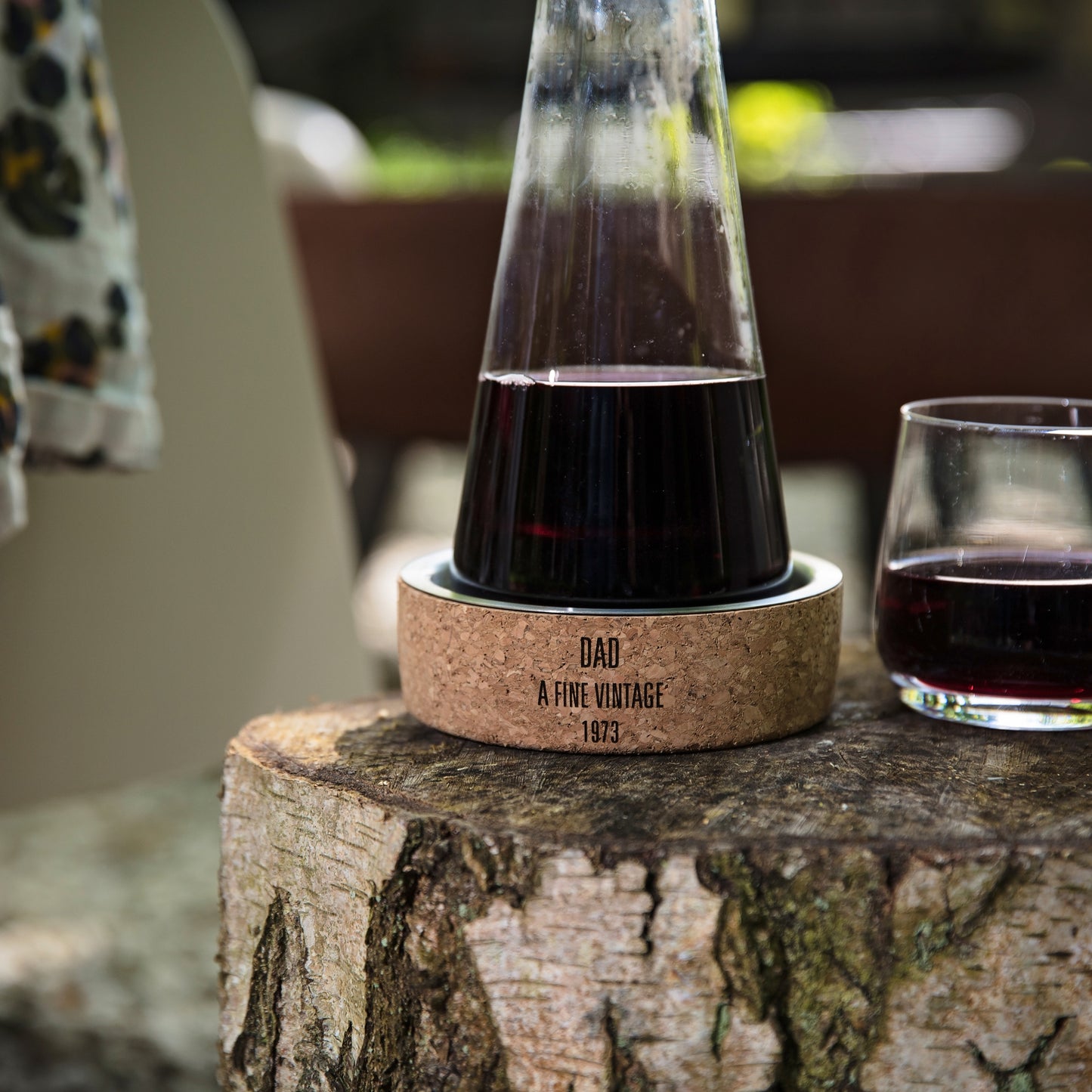 Wine Carafe with Cork Stopper & Coaster - Personalised