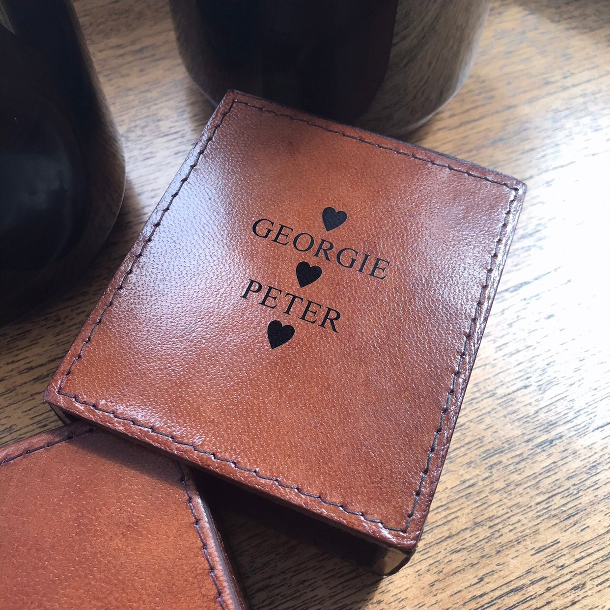 Leather Playing Card Case - Anniversary