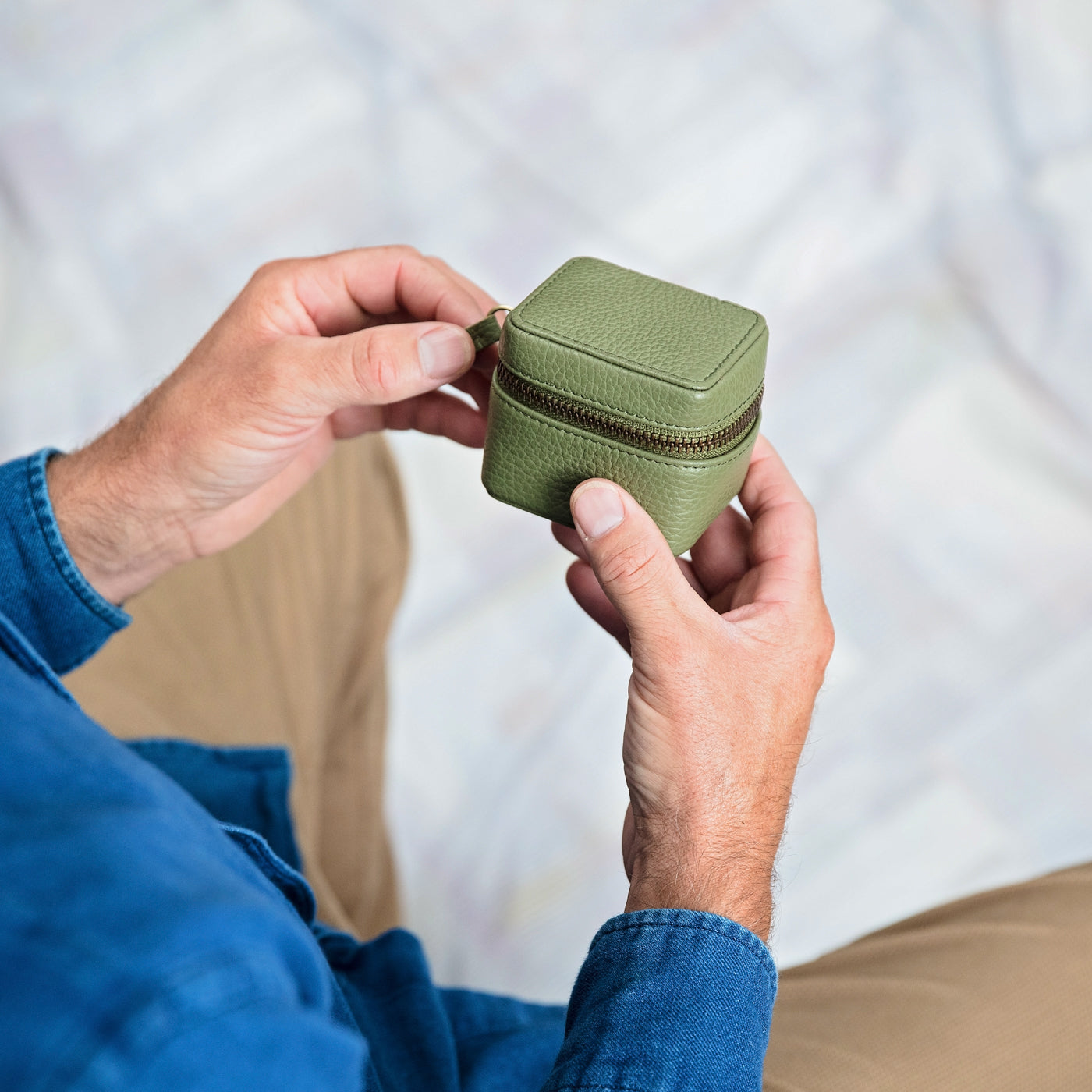 Leather Travel Case - Green
