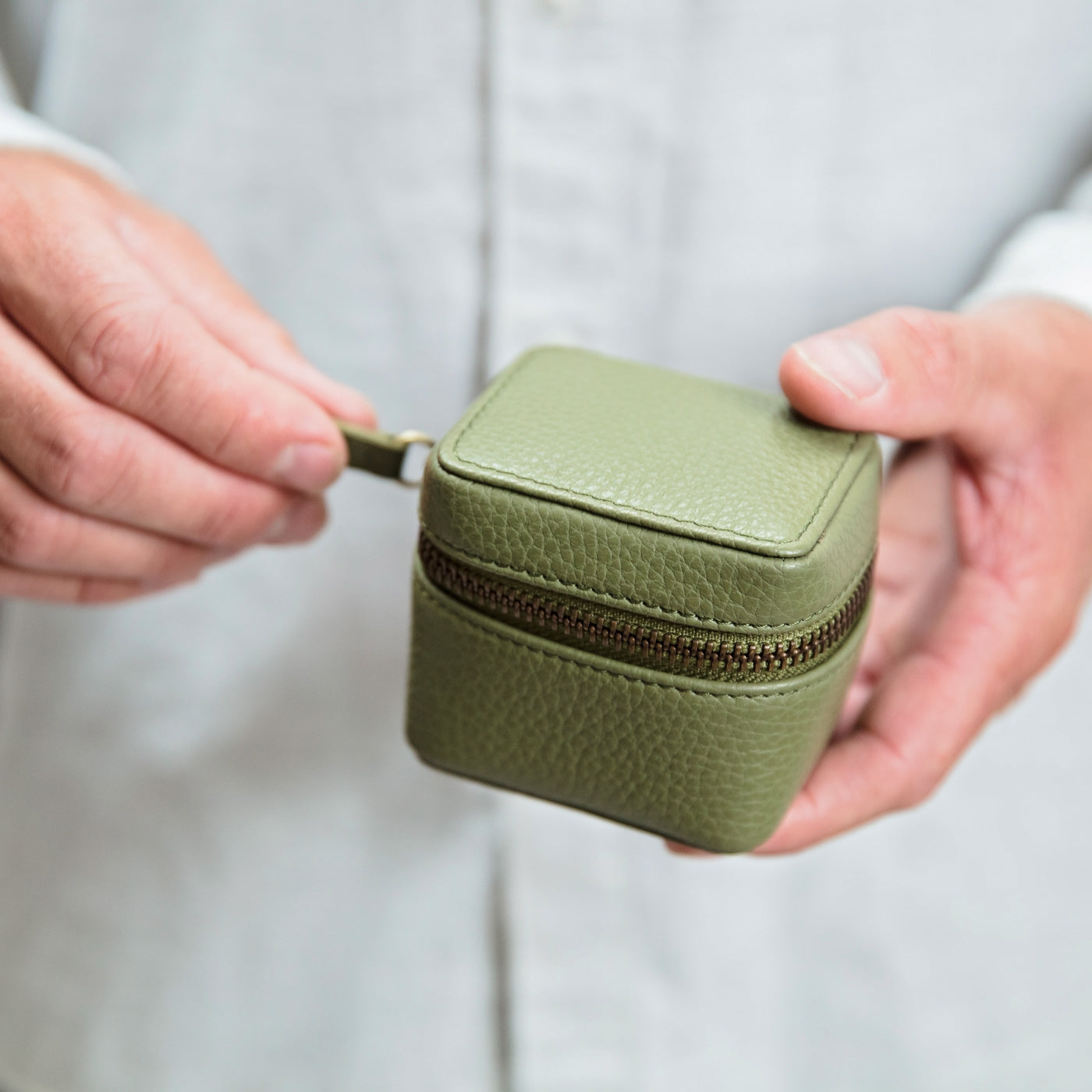 Leather Travel Case - Green