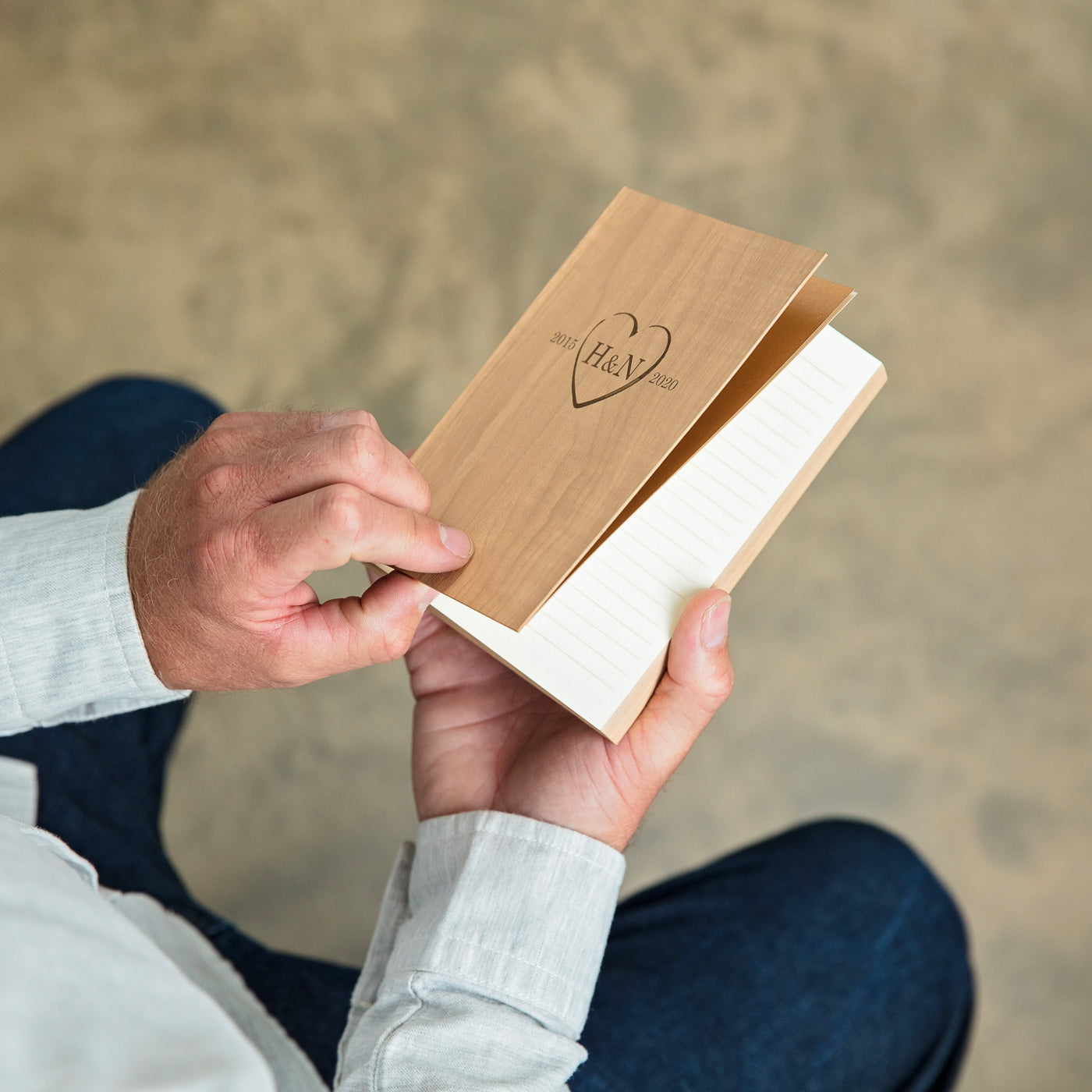 Personalised Wood Notebook - 5th Anniversary Gift