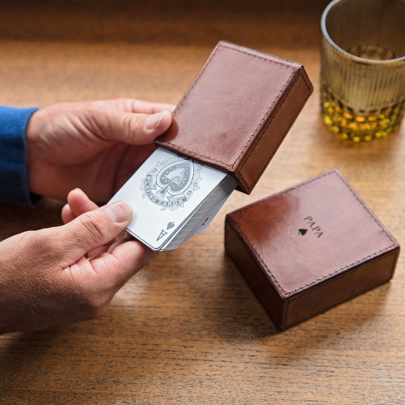 Leather Playing Cards Box Set