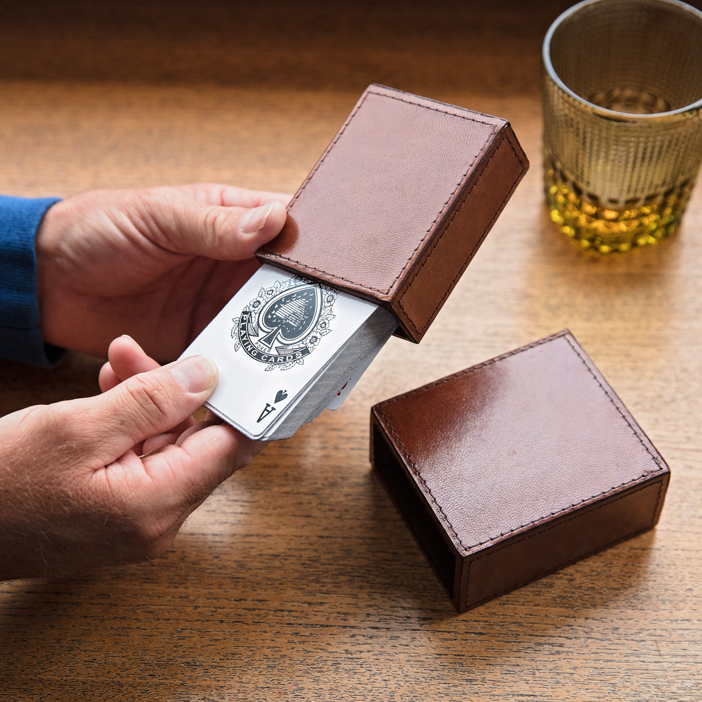 Leather Playing Card Case - Anniversary