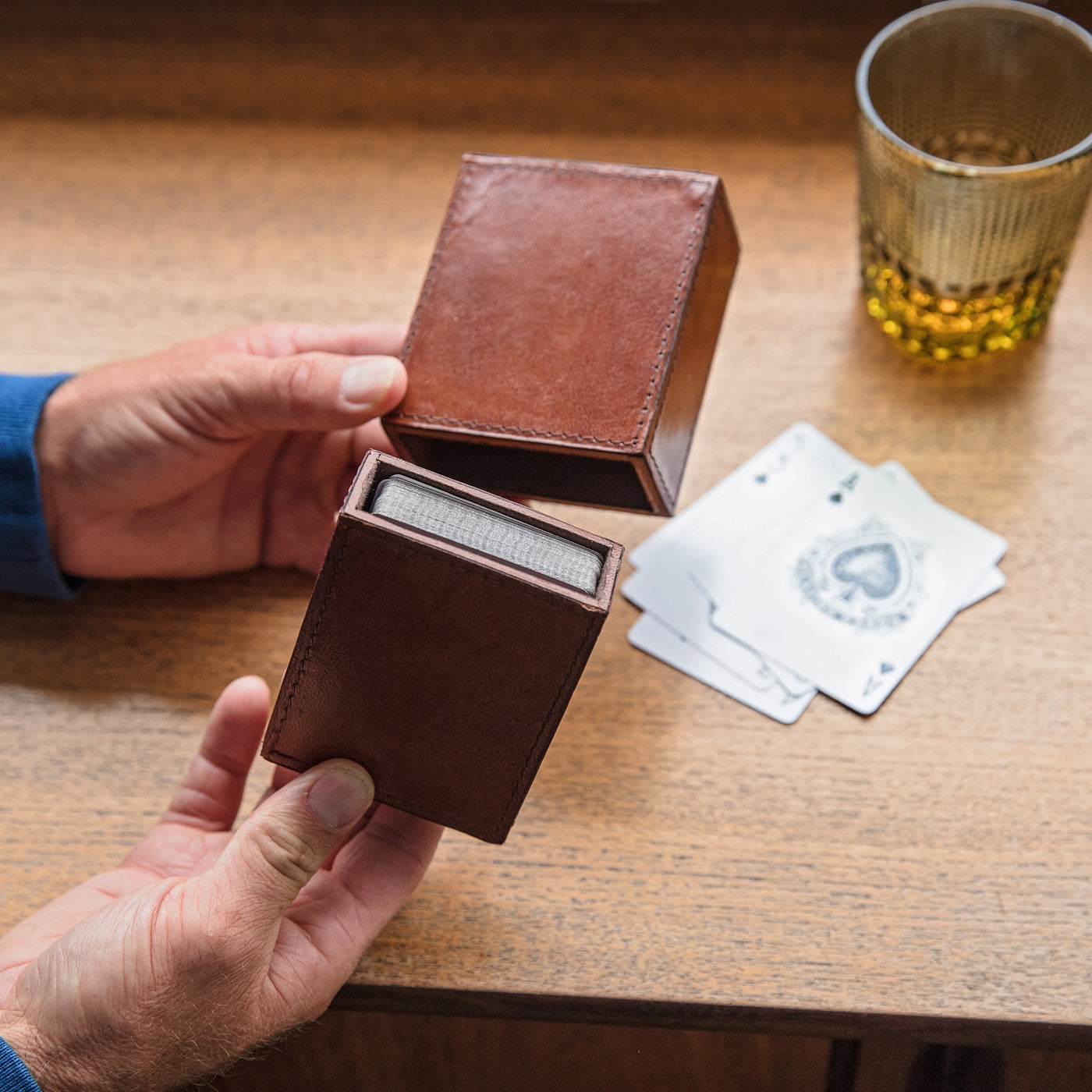 Leather Playing Card Case - Anniversary