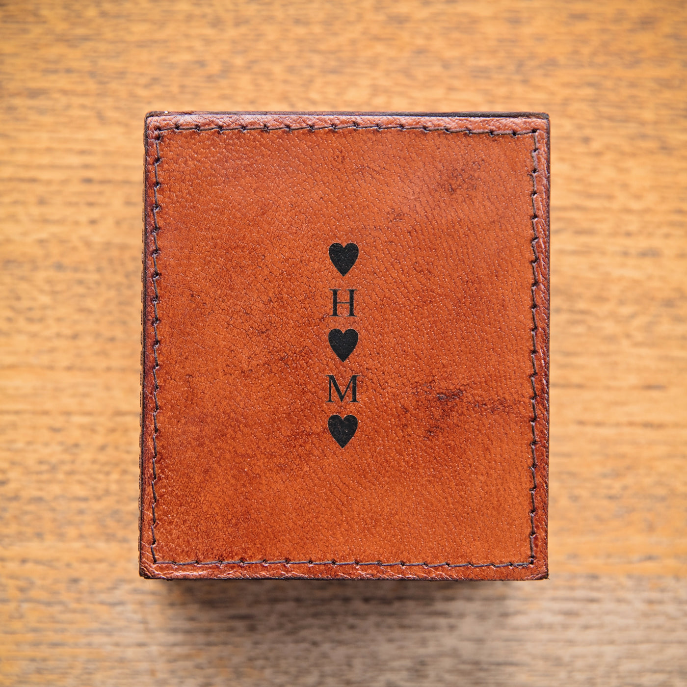 Leather Playing Card Case - Anniversary