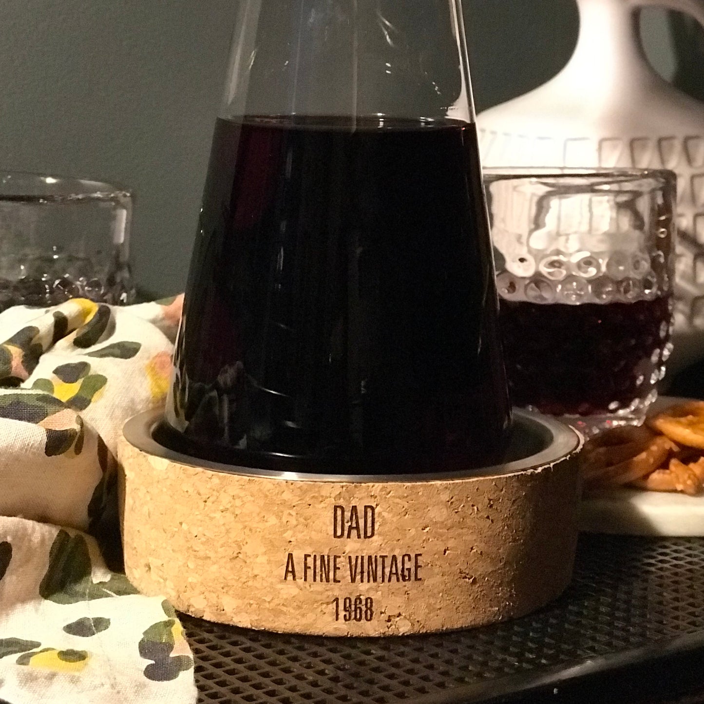 Cork & Steel Wine Bottle Coaster