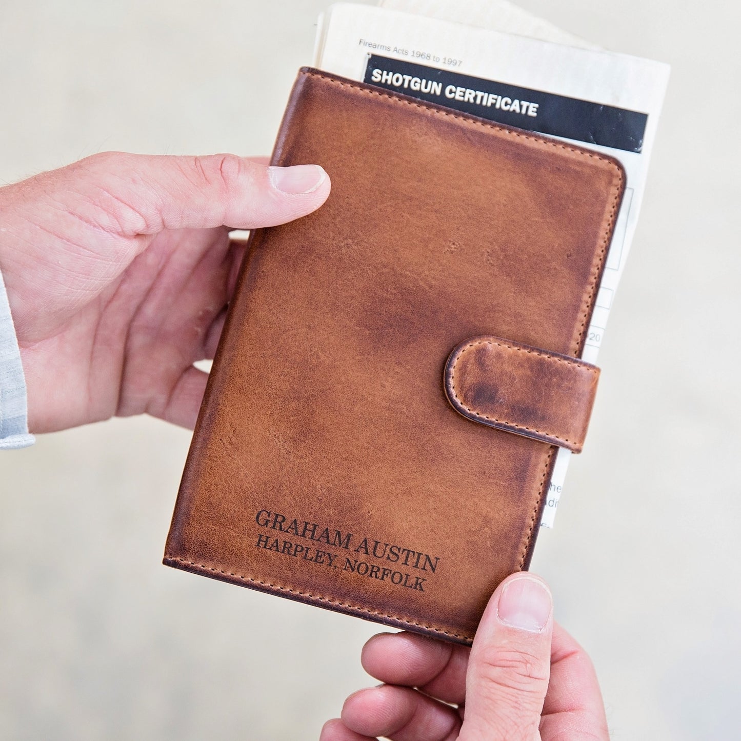 Leather Shotgun License Holder
