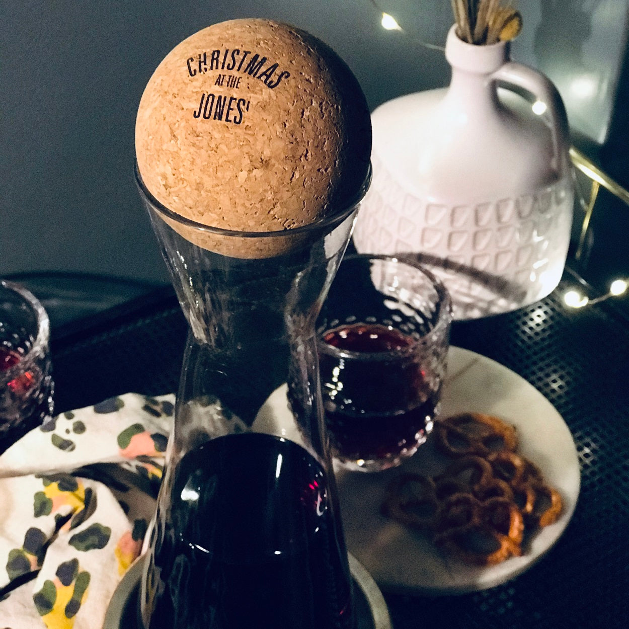 Wine Carafe with Cork Stopper & Coaster - Personalised
