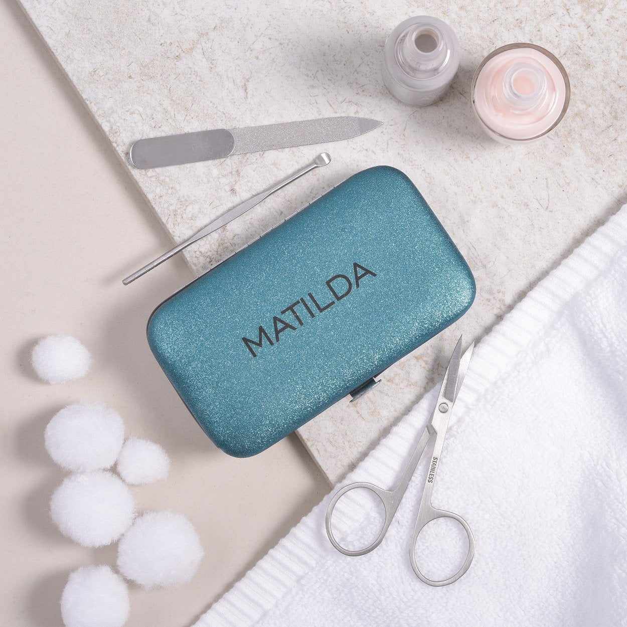 Personalised Manicure Set - Emerald Green, mini