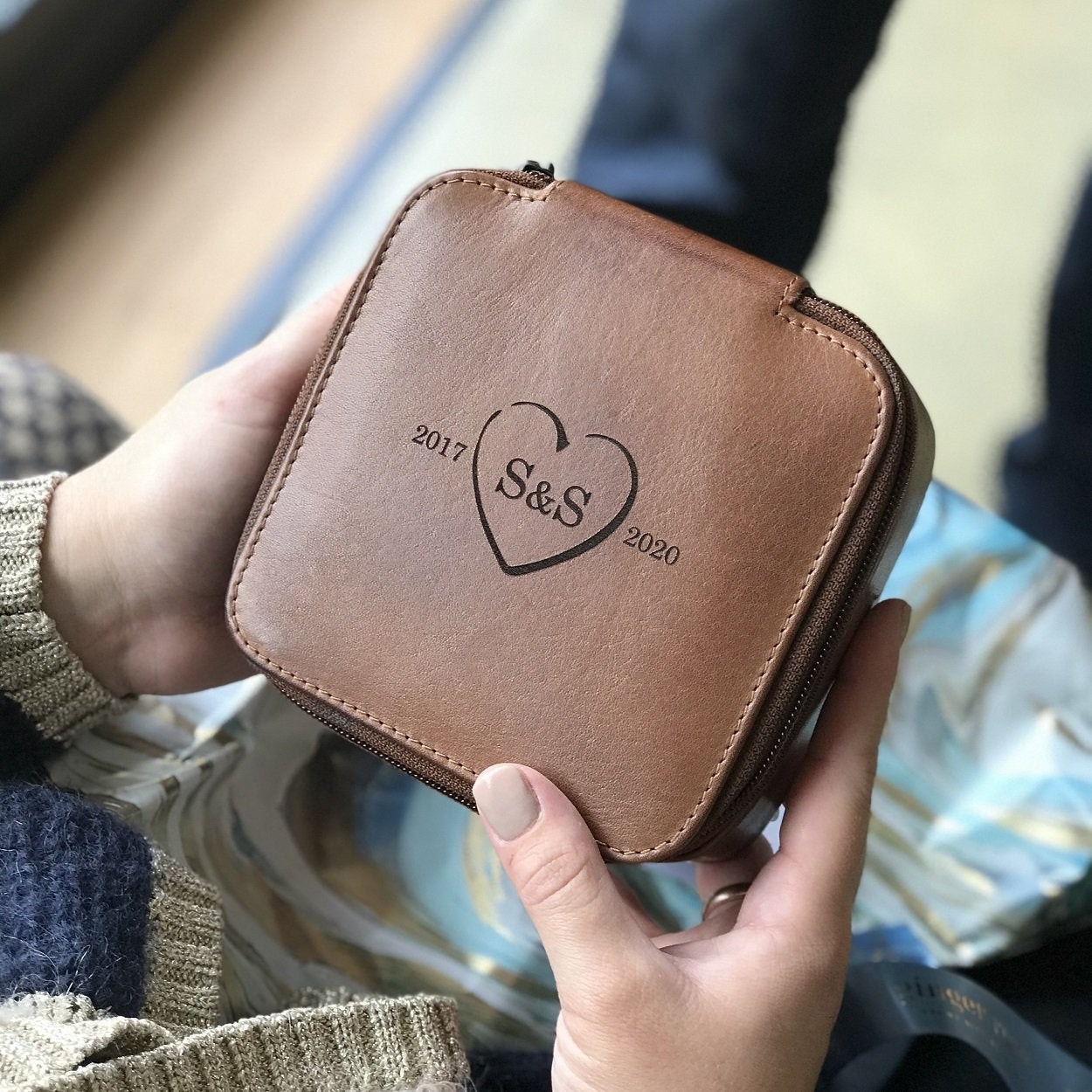 3rd Anniversary Leather Gift For Him - Square