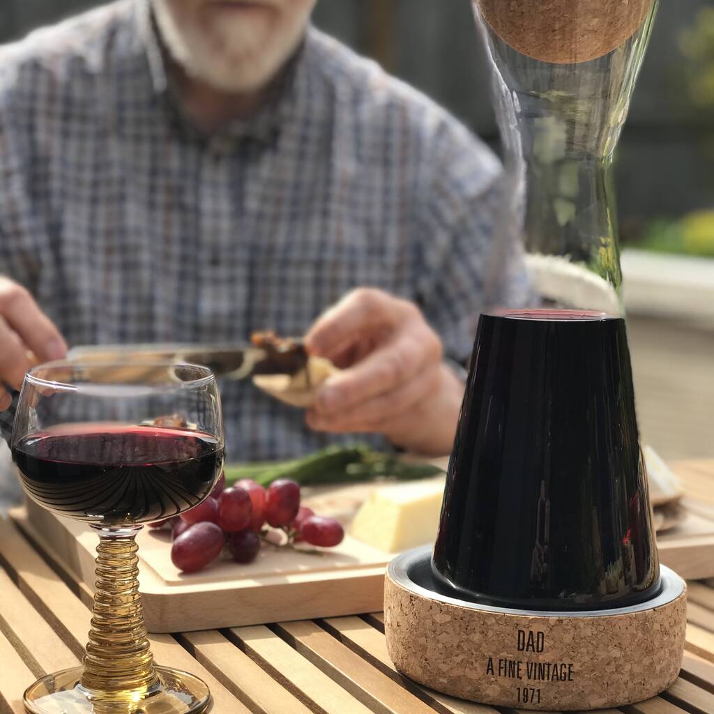 Wine Carafe with Cork Stopper & Coaster - Personalised