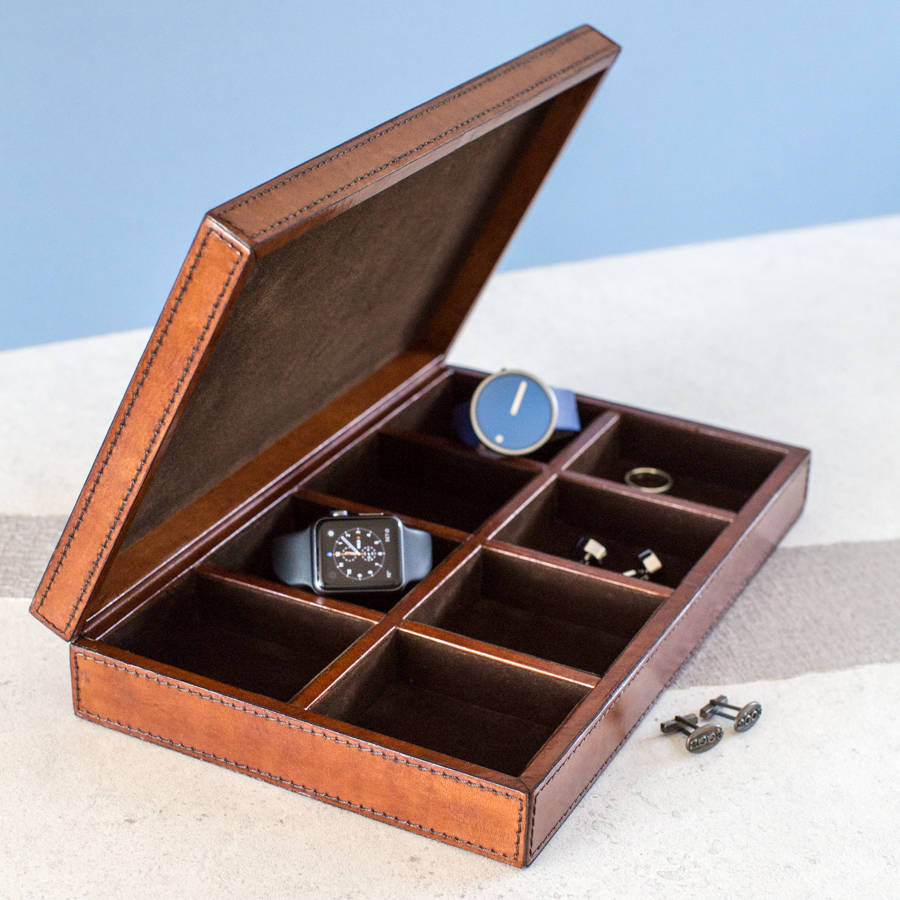 Leather Cufflink Box - Large