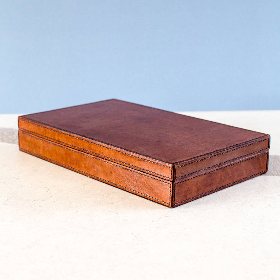 Leather Cufflink Box - Large