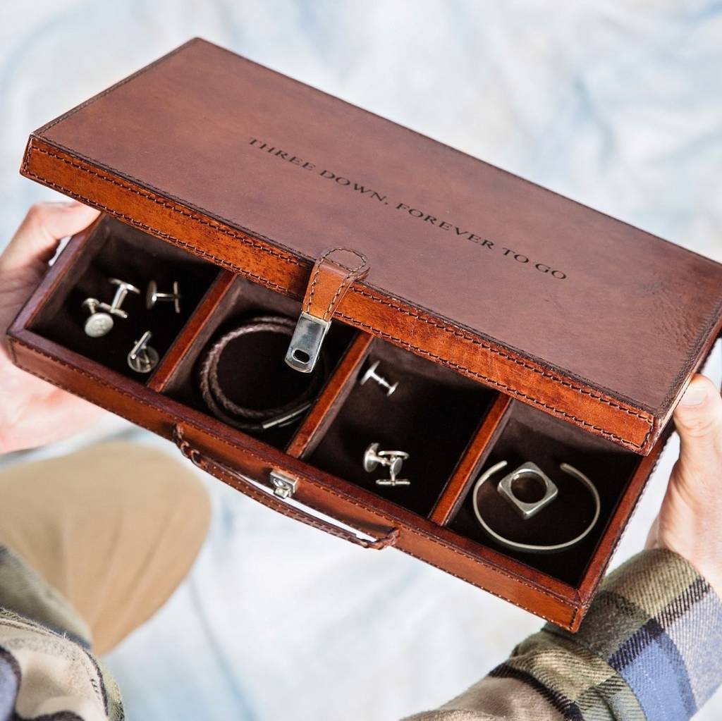 Leather Cufflink Box - Large