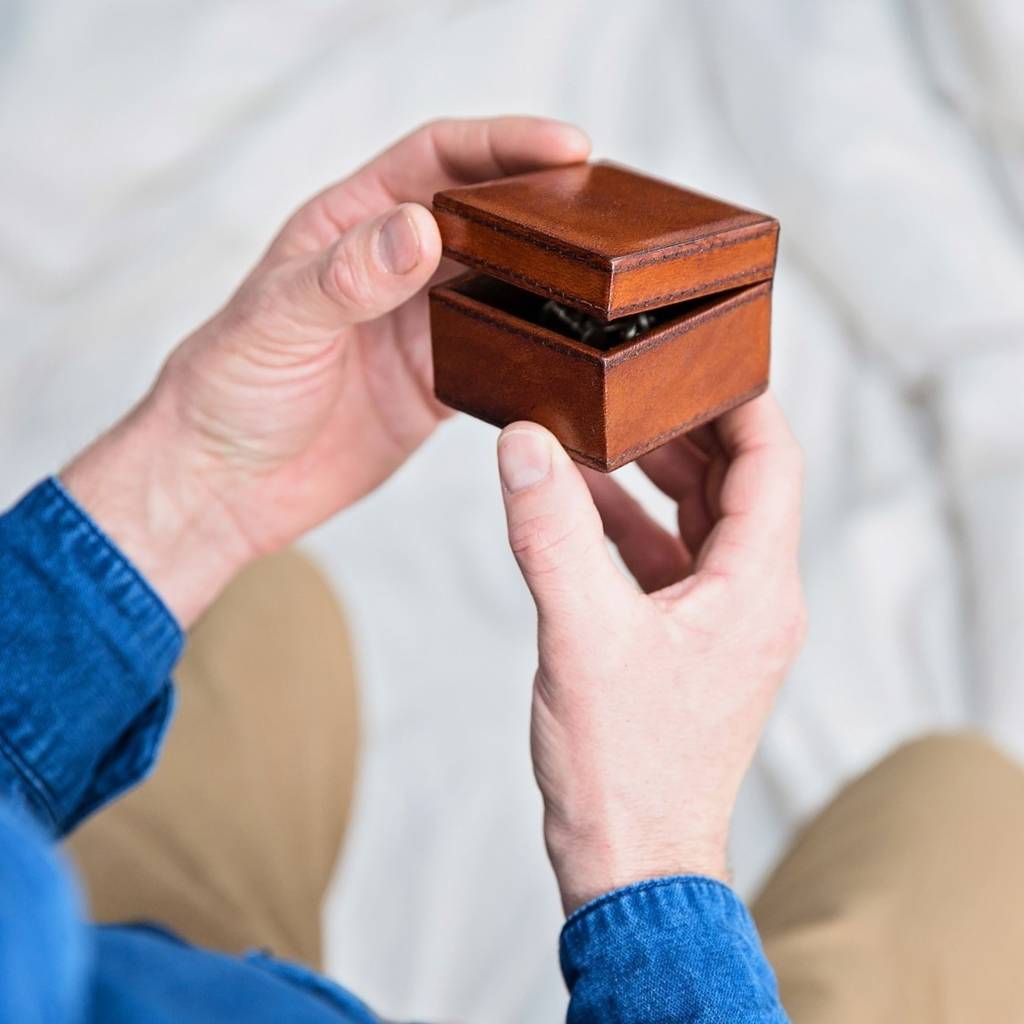Leather Cufflink Box - Small