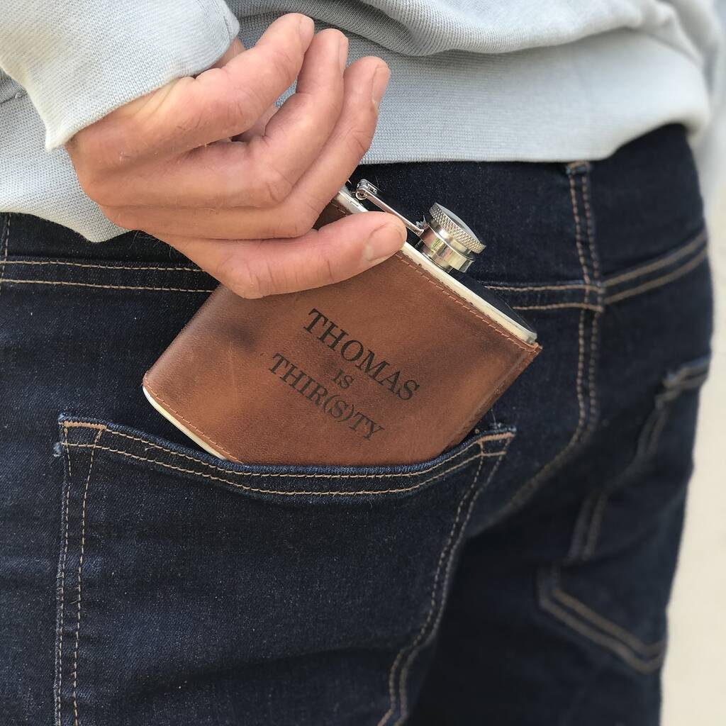 Leather Hip Flask - Birthday Gift