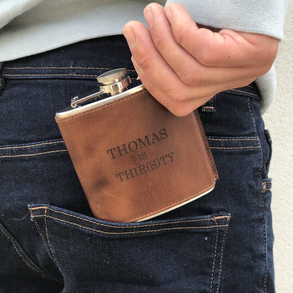Leather Hip Flask - Birthday Gift