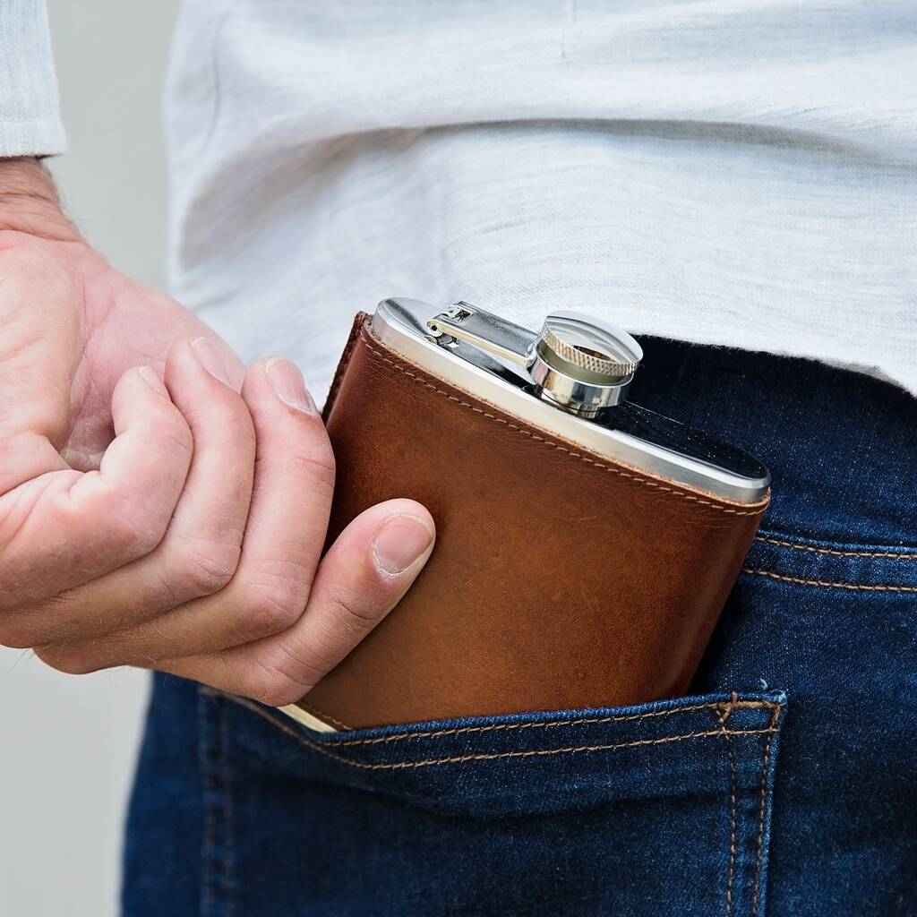 Leather Hip Flask - Birthday Gift